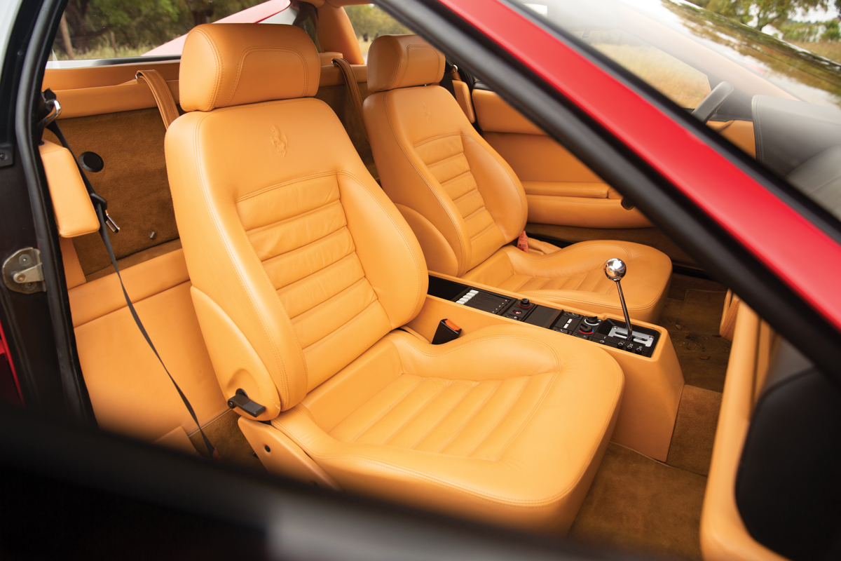 Interior of 1993 Ferrari 512 TR offered at RM Sotheby’s The Sáragga Collection live auction 2019